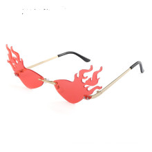 Flame 2020 fashion trend sunglasses travel men and women metal frameless sunglasses wide-brimmed shade sunglasses new 7001